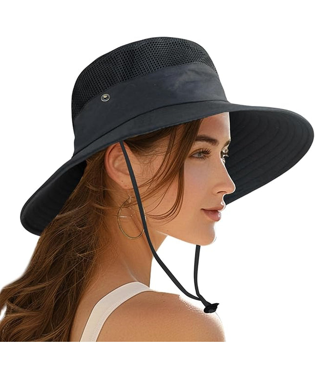 PFFY Sun Bucket Hats for Men Women 3” Wide Brim UPF 50+ Fishing & Beach Hat