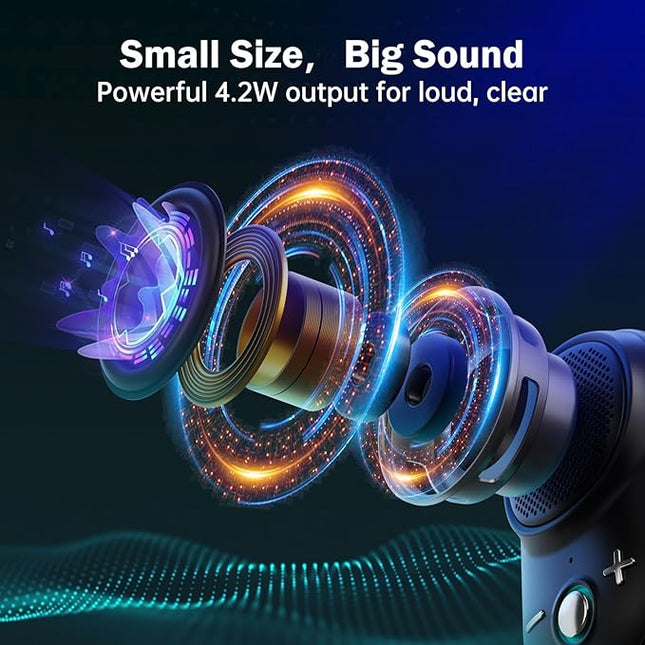 Divoom Itour-S Wearable Bluetooth Speaker, IP67 Waterproof Dustproof, Portable Small Clip-On Bluetooth Speaker, 10H Playtime, for Kitchen, Work, Travel, Biking, Golf, Pool (Black)