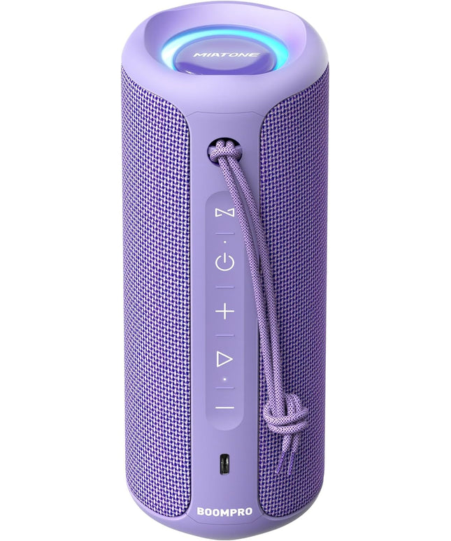 MIATONE Portable Bluetooth Speaker 36W Stereo Sound Bass Boost, 24H Playtime, Bluetooth 5.3 TWS Pairing Girl Friend Gifts for Woman Birthday Present (Purple)