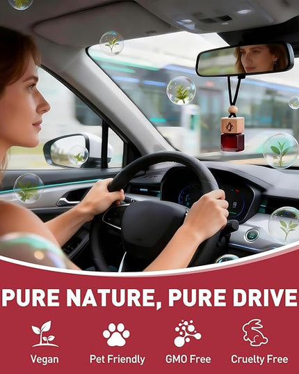 Car Air Freshener Hanging 2 Pack, Rosehip Wine Scent Car Perfume, Long Lasting Automotive Essential Oil Diffuser, Cute Car Accessories for Women Men