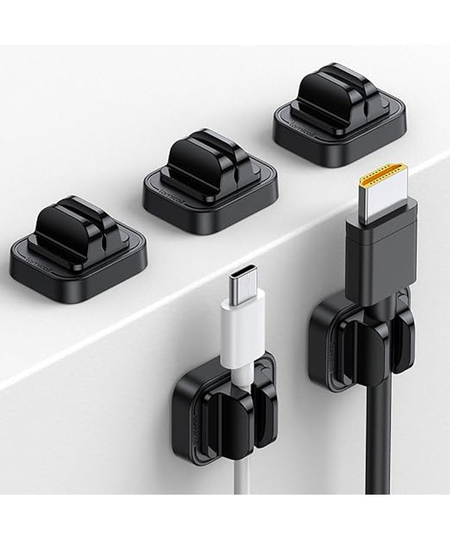 5Pack Cable Spring Holder Clips, Cord Organizer for Desk - Lamicall Adjustable Cord Wire Holder Keeper, Phone Charger Organizer Clips, Wire Cable Management for Nightstand Wall Car Office Desktop