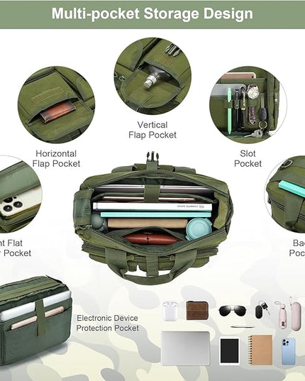 Stypos Tactical Messenger Bag,14inch/15.6inch/17.3inch Briefcase for Man Military Laptop Bag, Flight Work Bags for Pilots