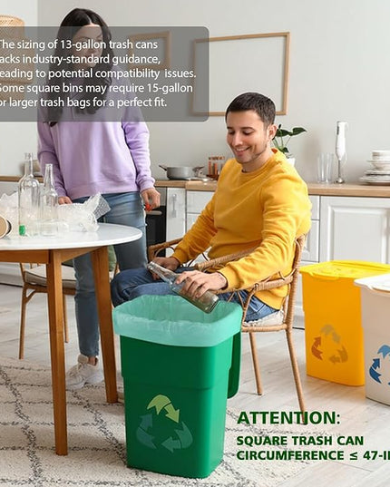 AYOTEE Compostable Trash Bags 13 Gallon Tall Kitchen, 45 Count Biodegradable Trash Bags 13 Gallon Garbage Bag, Large Compost Bag for Kitchen Bathroom Home Office