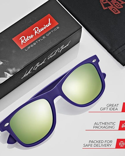 Retro Rewind Polarized Sunglasses for Men and Women - UV Protection Classic Sun Glasses