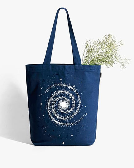Ecoright Tote Bag for Women with Zipper, Small Tote Bag, Canvas Bag, Reusable Cotton Bag for Beach, Grocery, School & Work