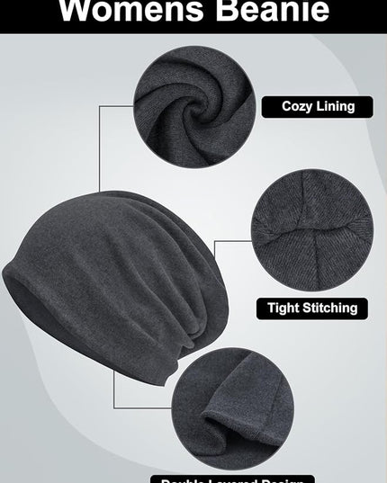 Senker Fashion Slouchy Beanie Hats for Women Men, Chemo Headwear Cotton Beanies Soft Lightweight Chemo Skull Cap Elastic
