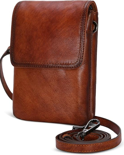 Iswee Leather Crossbody Bags for Women RFID Blocking Cell Phone Purse Small Anti-Theft Zippered with Card slots
