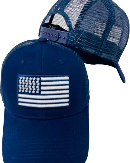 Roytrense Embroidered American Flag Unisex Baseball Cap (100% Cotton)
