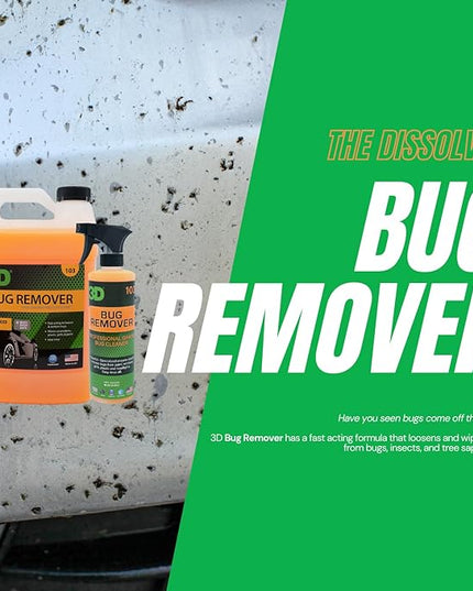 3D Bug Remover - All Purpose Exterior Cleaner & Degreaser to Wipe Away Bugs on Plastic, Rubber, Metal, Chrome, Aluminum, Windows & Mirrors, Suitable for use on Car Paint, Wax & Clear Coat