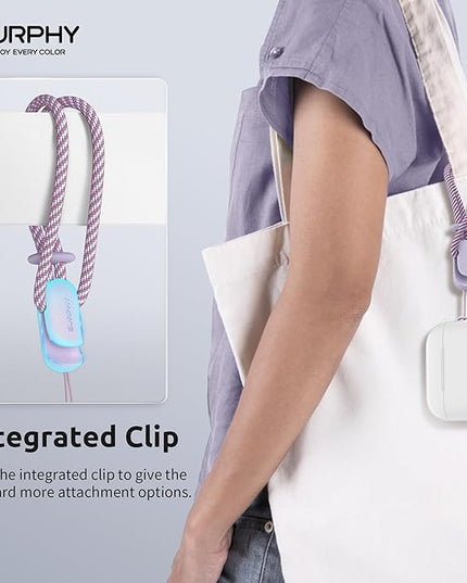 SURPHY 2 Pack Phone Lanyard for Cellphone Case, Phone Wrist Strap for Case, Cellphone Strap with 2-Color Braided, Charm Wrist Lanyard for Women and Men, Lilac & Gray