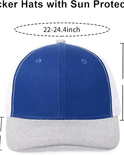 kozinu Unisex Trucker Hats Blank Mesh Snapback Hats Sport Plain Baseball Caps Adjustable Fitted Hat