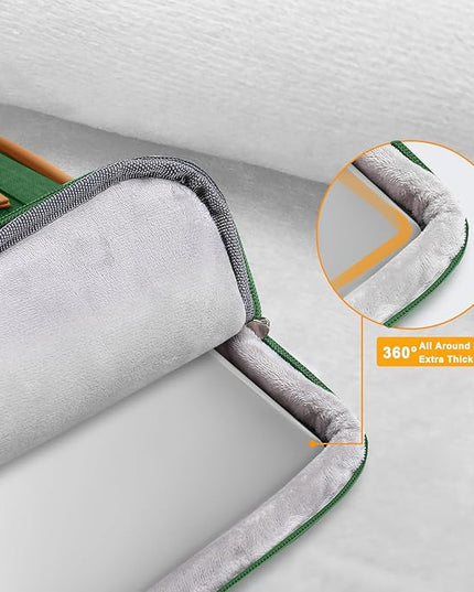 MOSISO 360 Protective Laptop Shoulder Bag,15-15.6 inch Computer Bags Compatible with MacBook Pro 16 inch, HP, Dell, Lenovo, Asus Notebook,Side Open Messenger Bag with 4 Zipper Pockets, Jungle Green