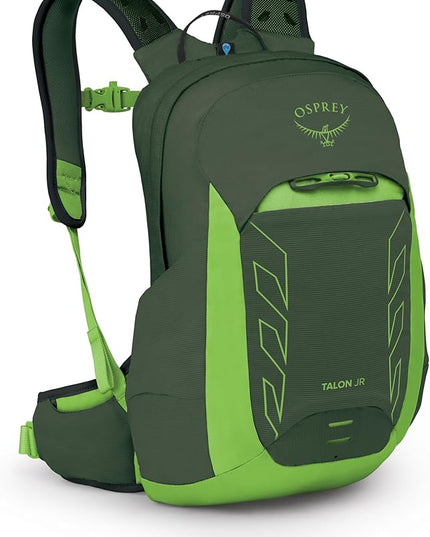 Osprey Talon Jr Boy's Lightweight Hiking Backpack - Kids Adventure Backpack for Travel & Camping, Green Canopy