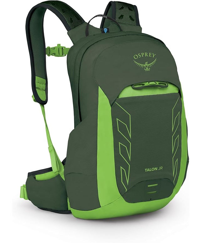 Osprey Talon Jr Boy's Lightweight Hiking Backpack - Kids Adventure Backpack for Travel & Camping, Green Canopy