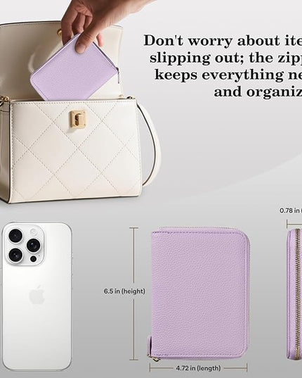 CoBak Passport Holder Cover with Safe Zipper Closure, Premium Passport Wallet for Travel, RFID Blocking Card Case, Waterproof Travel Accessories for Women, Paisley Purple