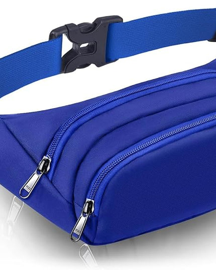 Large Fanny Pack for Women Men - Syican Waist bag with 3-Zipper Pockets, Gifts for Enjoy Sports Traveling Workout Casual Hands-Free crossbody bags Fits MAX 7.9'' iPad & 6.6'' Phone