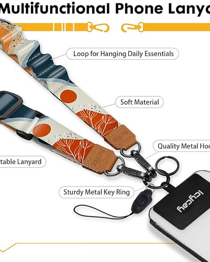 Phone Lanyard Crossbody, Abstract Art Cell Phone Strap for Around The Neck Adjustable, Anti Theft Cute Lanyard for iPhone Case ID Holder Keys Accessories Travel Essential