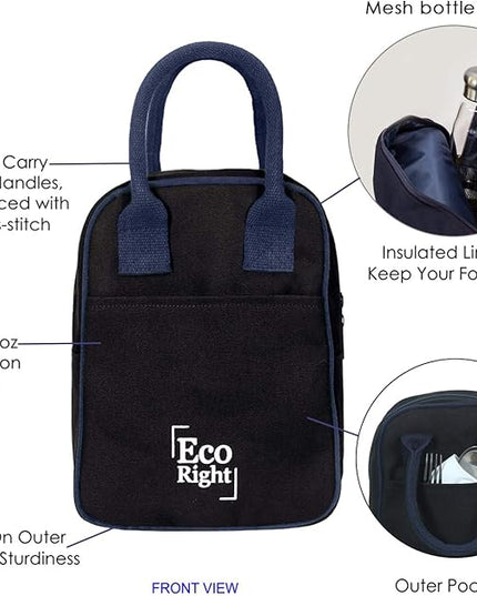 Eco Right Insulated Lunch Bag Women, Work Lunch Box for Men, Adults