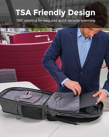 Swissdigital Design TSA Business Laptop Backpack For Men,Travel Backpack With USB Charging Port,College Tech Backpacks With RFID Pockets Presents For Men Fits 15.6 Inch Computer Grey | J16BT-03