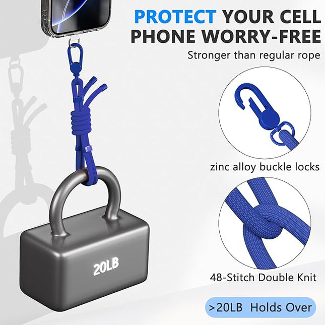 4 Pack Phone Lanyard & Wrist Strap, Cell Phone Lanyard for Around The Neck Adjustable Phone Strap for Most Smartphones