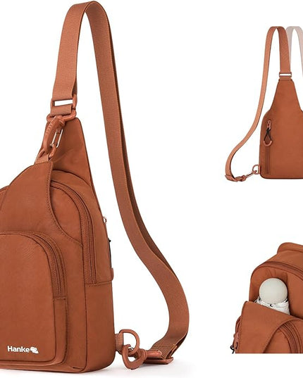 Hanke Crossbody Sling Bag for Women Men, Small & Large Casual Cross Body Sling Bags, Chest Bag for Outdoor Hiking Travel