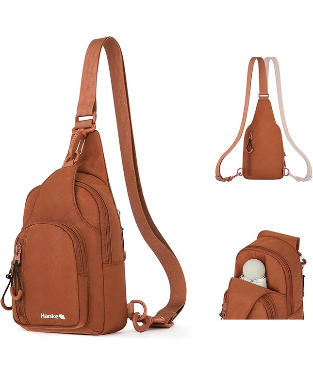 Hanke Crossbody Sling Bag for Women Men, Small & Large Casual Cross Body Sling Bags, Chest Bag for Outdoor Hiking Travel
