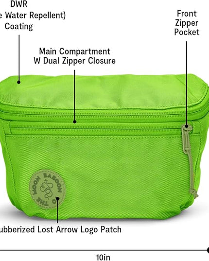 Baboon to the Moon Fanny Pack Full Size 3L Water Repellent Waist Bags Crossbody Belt Bag Lightweight Travel Everyday Bag for Men Women, Lime Breeze
