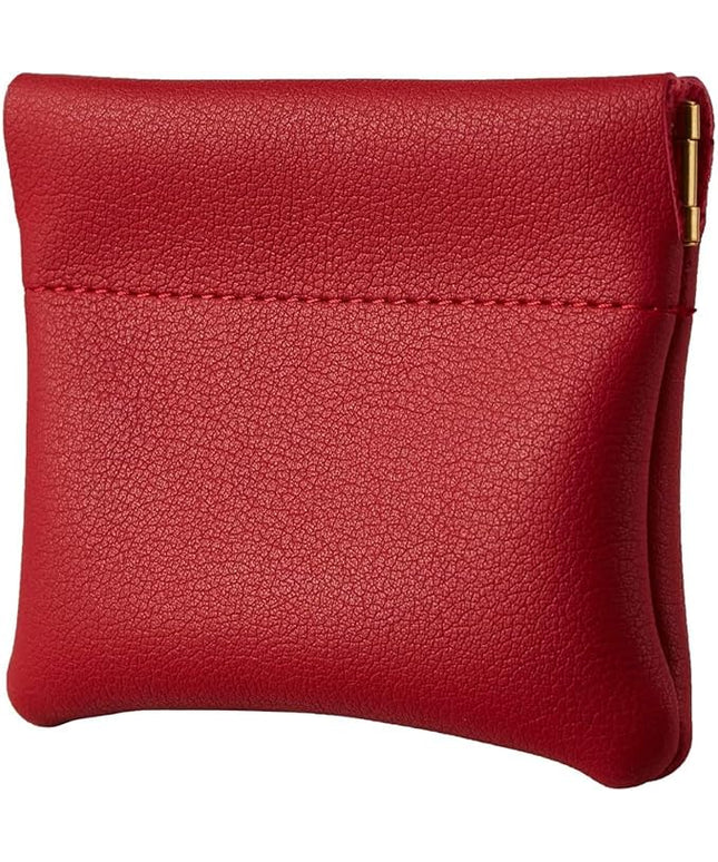 ZYLOXAR Squeeze Coin Purse Genuine Leather Wallet Compact Change Holder Travel Pouch for Women Gift Box (Red)