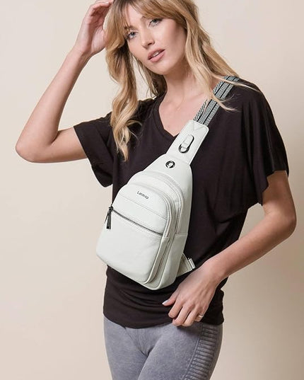 Sling Bag For Women Faux Leather Small Casual Daypack Backpack Fanny Pack Crossbody Chest Bags Purse
