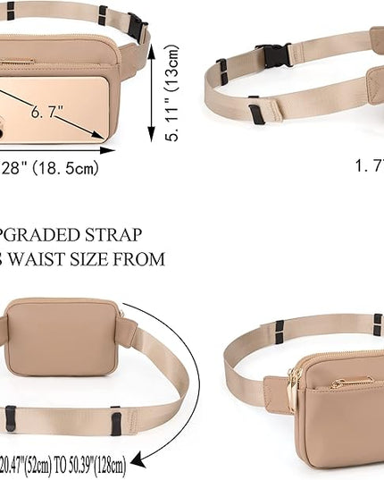 UTO Fanny Pack for Women Crossbody Trendy Fashion Belt Purse Chest Waist Hip Bumbag for Outdoor Shopping Travel Hiking