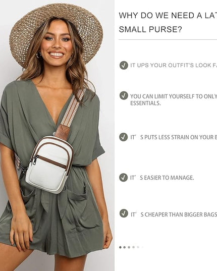 Sling Bag For Women Faux Leather Small Casual Daypack Backpack Fanny Pack Crossbody Chest Bags Purse