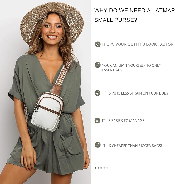 Sling Bag For Women Faux Leather Small Casual Daypack Backpack Fanny Pack Crossbody Chest Bags Purse