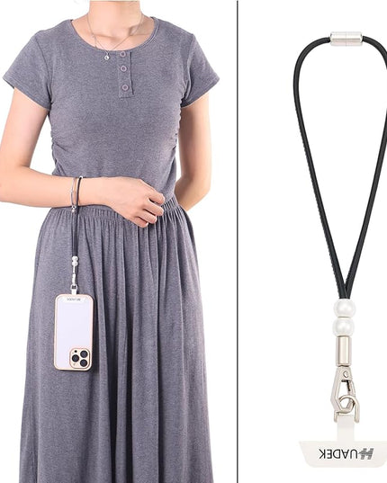 cell phone lanyard Detachable Phone Chain Strap Leather 2-in-1 anti theft phone strap