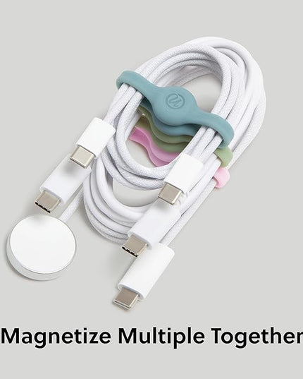 U Brands Magnetic Silicone Cord Organizer Cable Clips, Set of 6 Cable Ties, Cable Management, Office Desk Accessories, Office Supplies, Assorted Colors