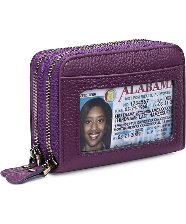 GOIACII Small Genuine Leather Wallet for Women, RFID Blocking Credit Card Holder Wallet