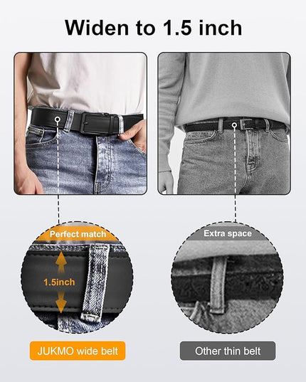 JUKMO 1.5" (38mm) Leather Ratchet Belt for Men in Gift Box