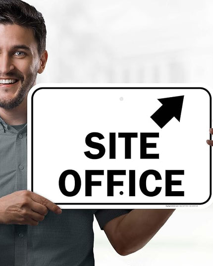 Site Office Up Right Arrow Sign, 12x18 Inches, Rust Free .063 Aluminum, Fade Resistant, Made in USA by My Sign Center