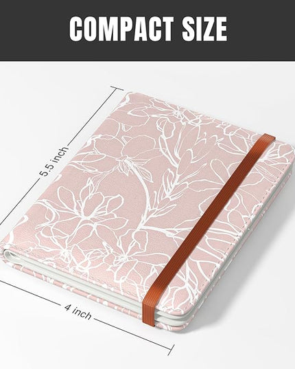 Rimilak Passport Holder, RFID Blocking Passport Cover Wallet Travel Essentials, Leather Travel Documents Organizer Protector for Women and Men, White Leaves