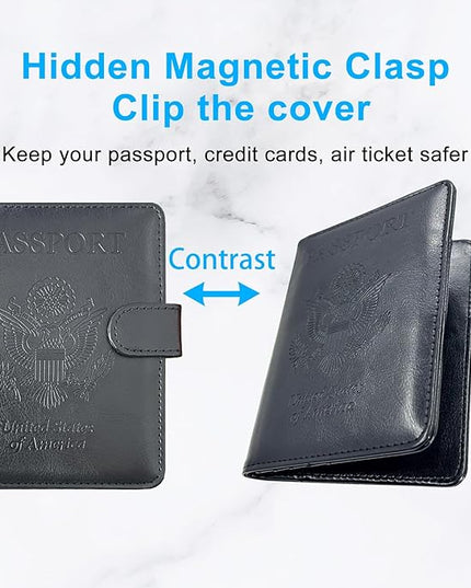 Passport Holder Cover, ACdream Protective Premium Leather RFID Blocking Wallet Travel Case for Passport/Credit Card/Air Ticket,