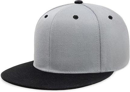 CHOK.LIDS Flat Bill Visor Classic Snapback Hat Blank Adjustable Brim High Top End Trendy Color Style Plain Tone Baseball Cap