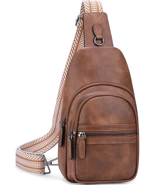 HESHE Sling Bag for Women Anti Theft Small Crossbody Bags Leather Fanny Pack Cross Body Purse for Travel