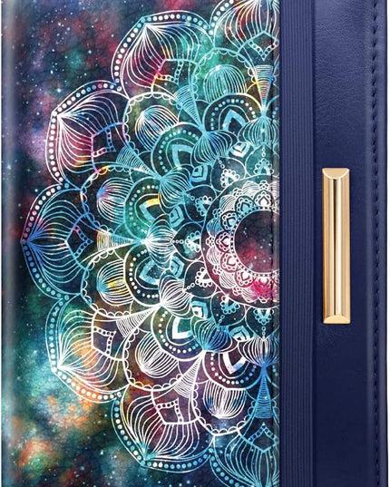Passport Holder Cover Travel RFID Blocking Passport Cover Rose Gold Cute Flowers Passport Wallet with Elastic Band for Women