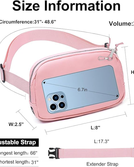 Mini Belt Bag for Women, RFID Small Fanny Pack, Womens Fashion Waist Packs with Extender Strap, Crossbody Bum Bags