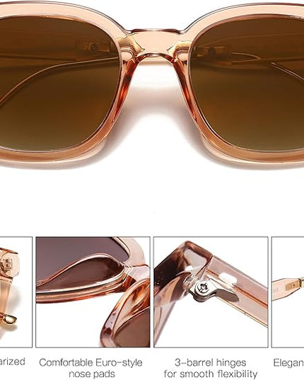 SOJOS Classic Square Polarized Sunglasses Womens Mens Retro Trendy UV400 Sunnies SJ2050