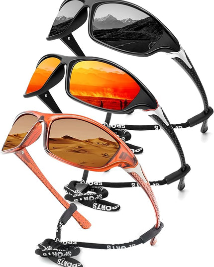 KALIYADI 4 Pack Polarized Sunglasses-Men Sports Sun-glasses: Mens Sunglasses UV Protection for Fishing Driving Cycling