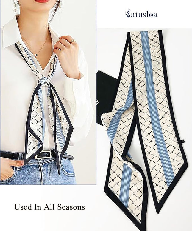 Purse Scarf For Handbags Head Scarves For Women's Hair Bags Scarfs Long Skinny Scarves Fashion Silky