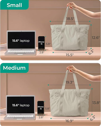 BAGSMART Tote Bag for Women, Tote Bag with Zipper Work Tote with Compartments Nurse Shoulder Hanbag for Travel, Gym
