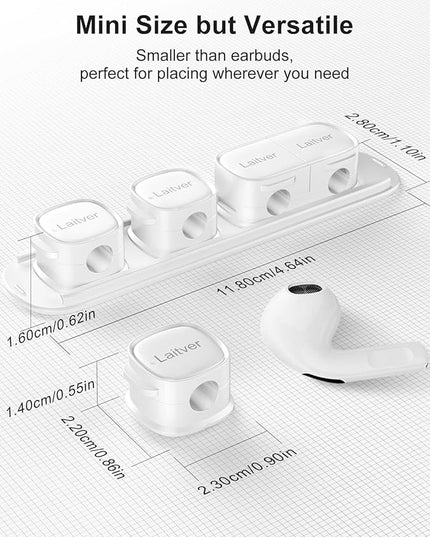 6 Pack Magnetic Cable Clips [1s Open/Lock], Laitver Cord Organizer Holder Strong Adhesive Desk Cable Management- Organize Charging Cords Neatly for Home, Office, Car,Desk, Nightstand