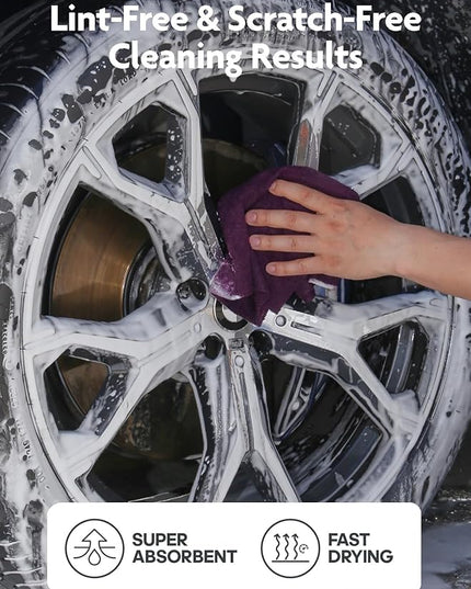 Fantasticlean Microfiber Cleaning Cloth Roll -75 Pack, Tear Away Microfiber Towels, 12" x 12", Reusable, Washable, Scratch Free, Ultra Absorbent for All-Around Cleaning Supplies (Dark Purple)