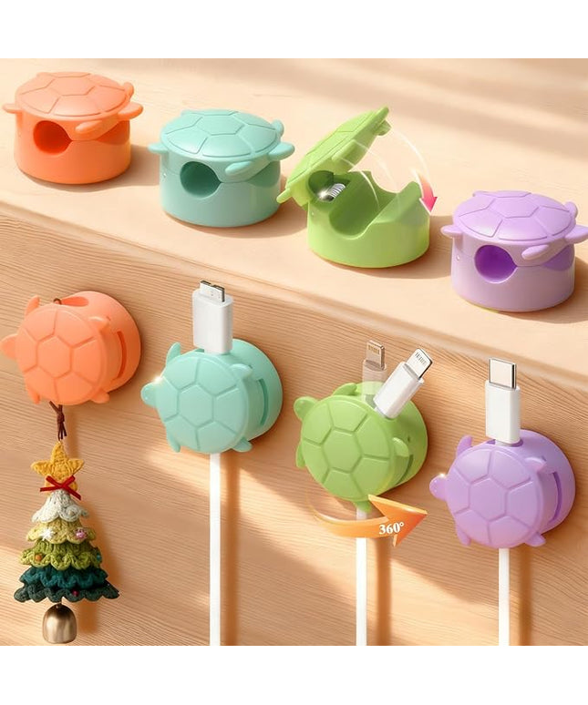 8 Pack Rotatable Cable Clips, Cord Organizer Spring Clip Cord Holder for Nightstand Cable Holders for Cords Charging Cable Organizers Cable Management for Desk Office Car Wall (Multicolor)